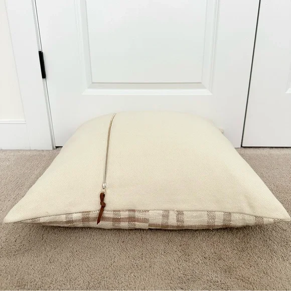 Studio McGee Threshold Cream & Tan Plaid Oversized Throw Pillow - Picture 11 of 16